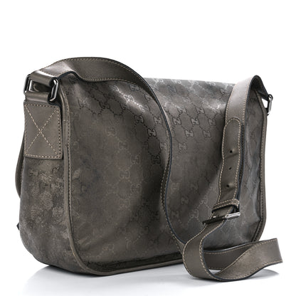 Gucci Imprime Monogram Medium Double Buckle Flap Messenger Bag Pewter 3 of 18