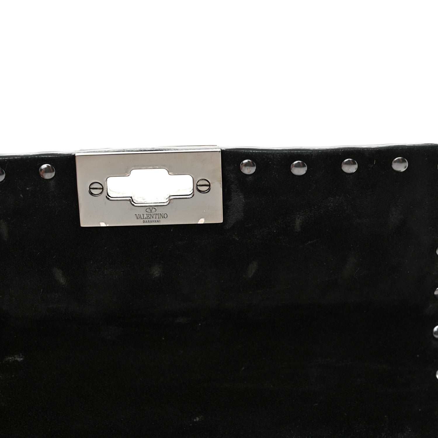 Valentino Garavani Craquele Nappa Small Rockstud Spike Shoulder Bag Black 12 of 13