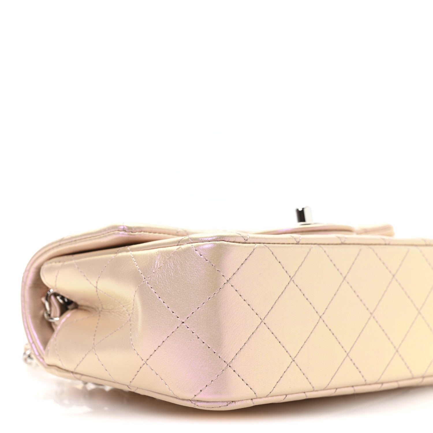Chanel Iridescent Calfskin Quilted Mini Rectangular Flap Pink 9 of 10