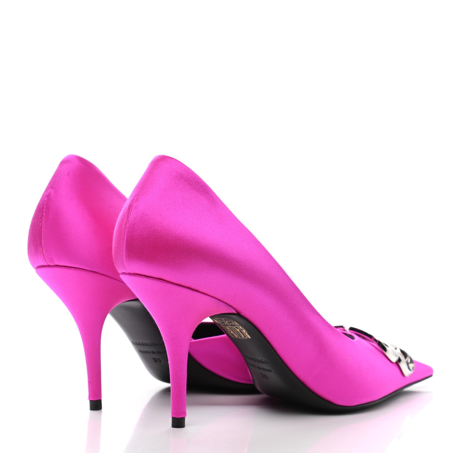 Balenciaga Satin Talon d'Orsay Pumps 39 Rose Fuchsia 4 of 11