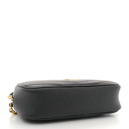 Saint Laurent Grain De Poudre Matelasse Monogram Mini Lou Camera Bag Black 4 of 12