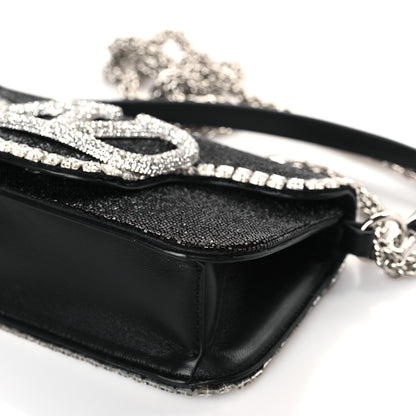 Valentino Garavani Swarovski Crystal Embroidered Vlogo Small Loco Shoulder Bag Crystal Black 8 of 9