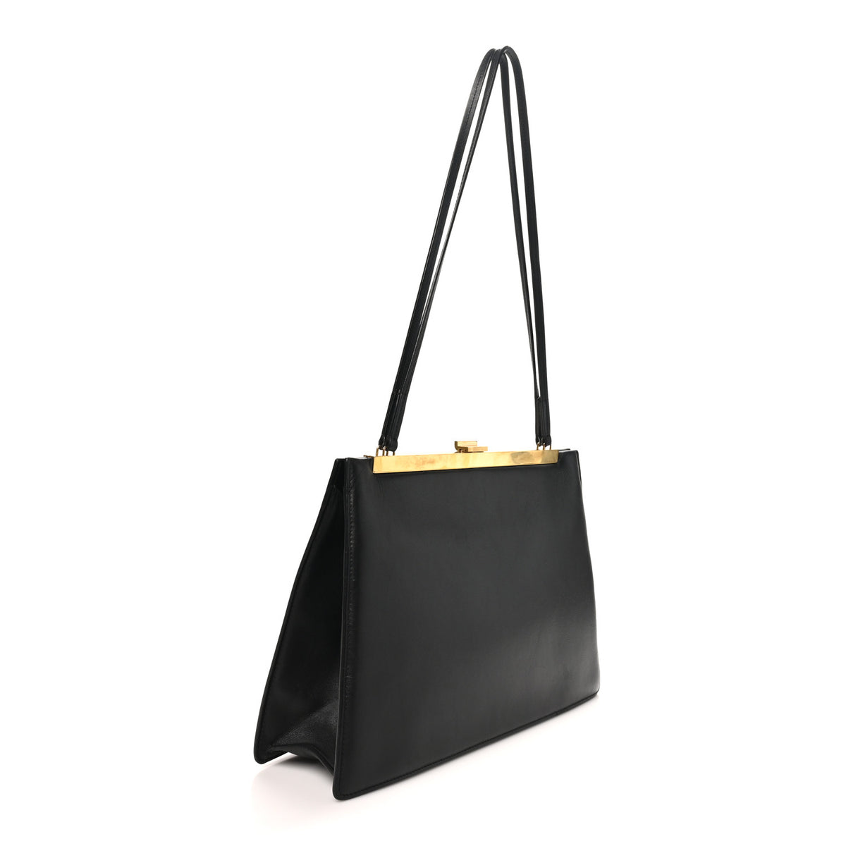 Celine Patina Box Calfskin Medium Clasp Bag Black 3 of 10