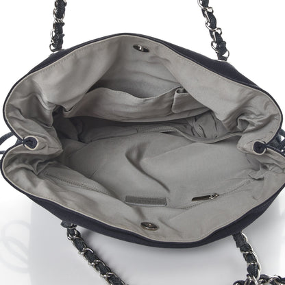 Chanel Denim Grosgrain Drawstring Tote Blue 5 of 7