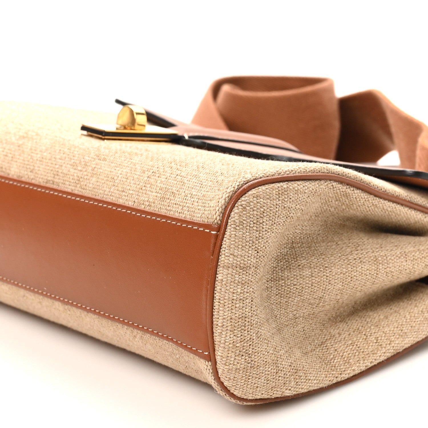Celine Canvas Calfskin Teen Soft 16 Shoulder Bag Beige Tan 10 of 10