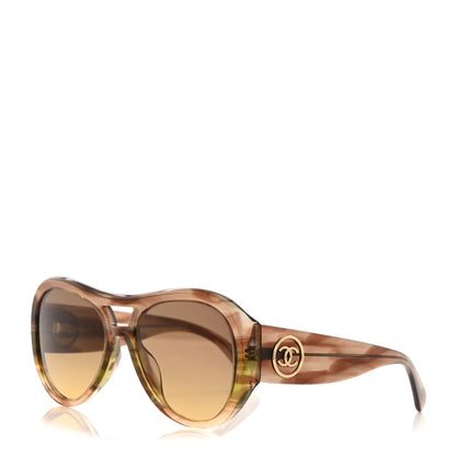 Chanel Acetate CC Pilot Sunglasses 5508 Brown 1 of 7