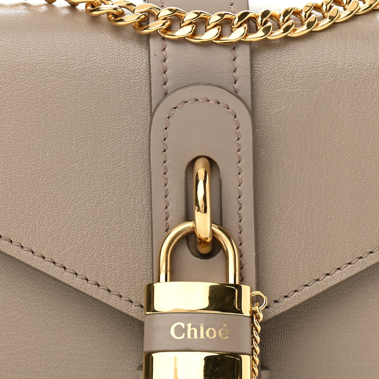 Shiny Goatskin Calfskin Mini Aby Chain Shoulder Bag Motty Grey