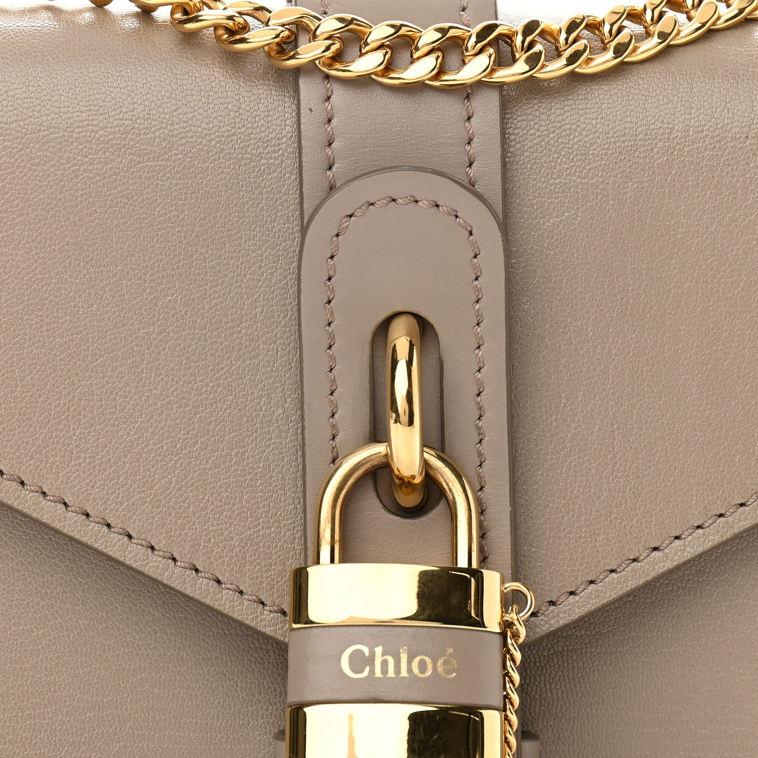 Chloe Shiny Goatskin Calfskin Mini Aby Chain Shoulder Bag Motty Grey 8 of 10