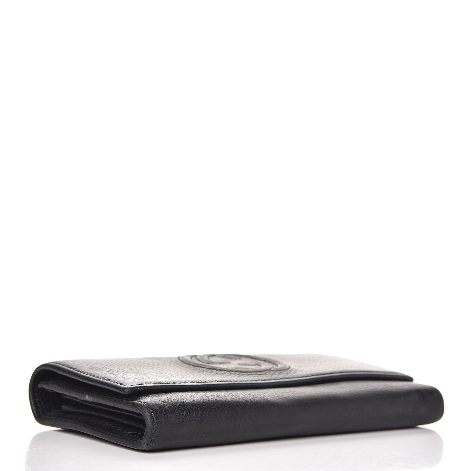 Gucci Pebbled Calfskin Large Soho Continental Wallet Black 4 of 15