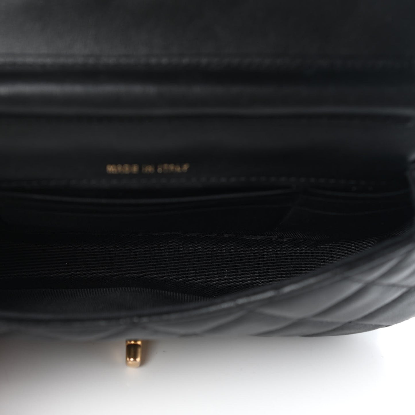 Calfskin Quilted Coco Mail Clutch With Chain Black