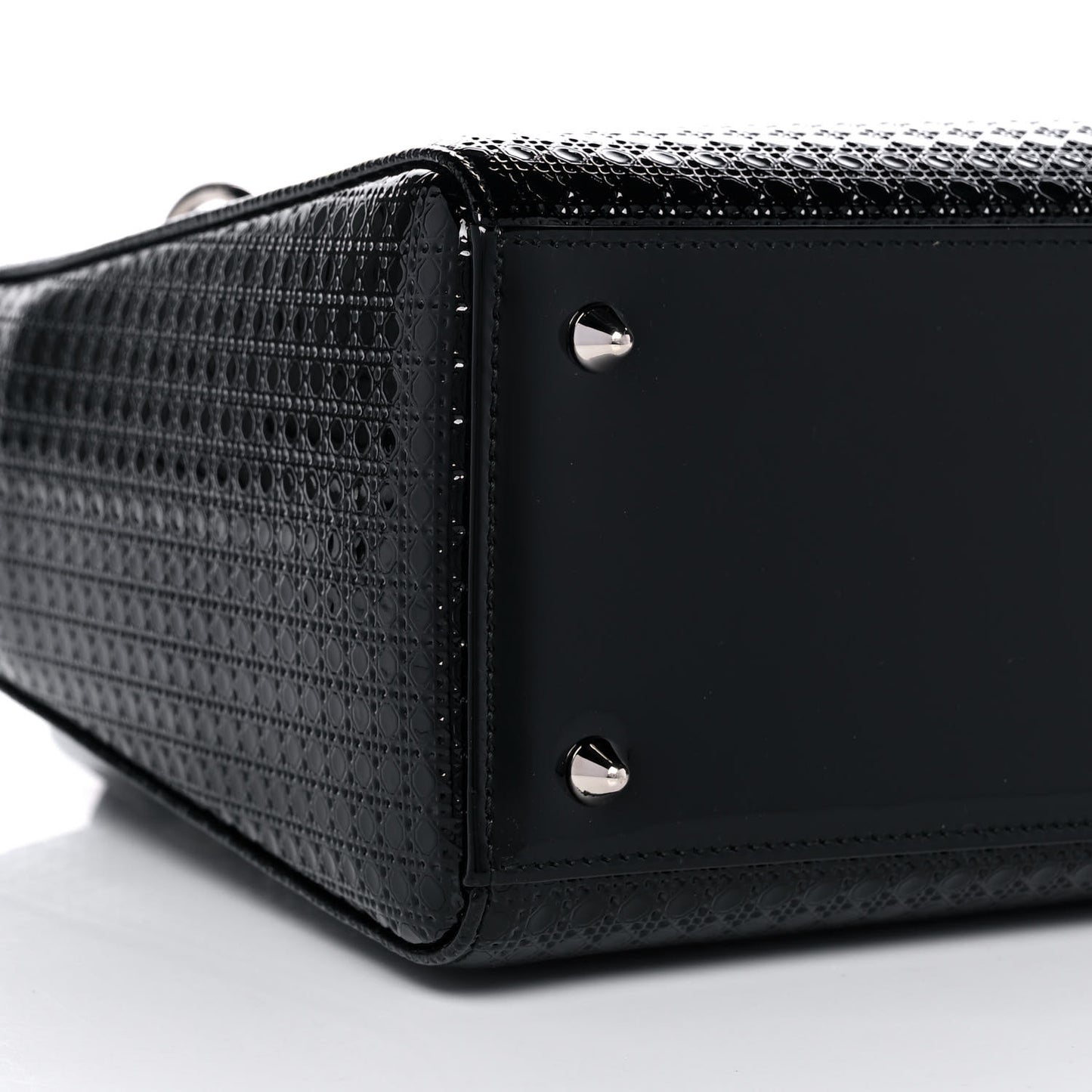 Patent Micro-Cannage Medium Lady Dior Black