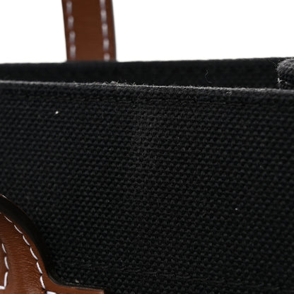 Burberry Canvas Smooth Calfskin Medium Two Tone Freya Tote Black Tan 14 of 18