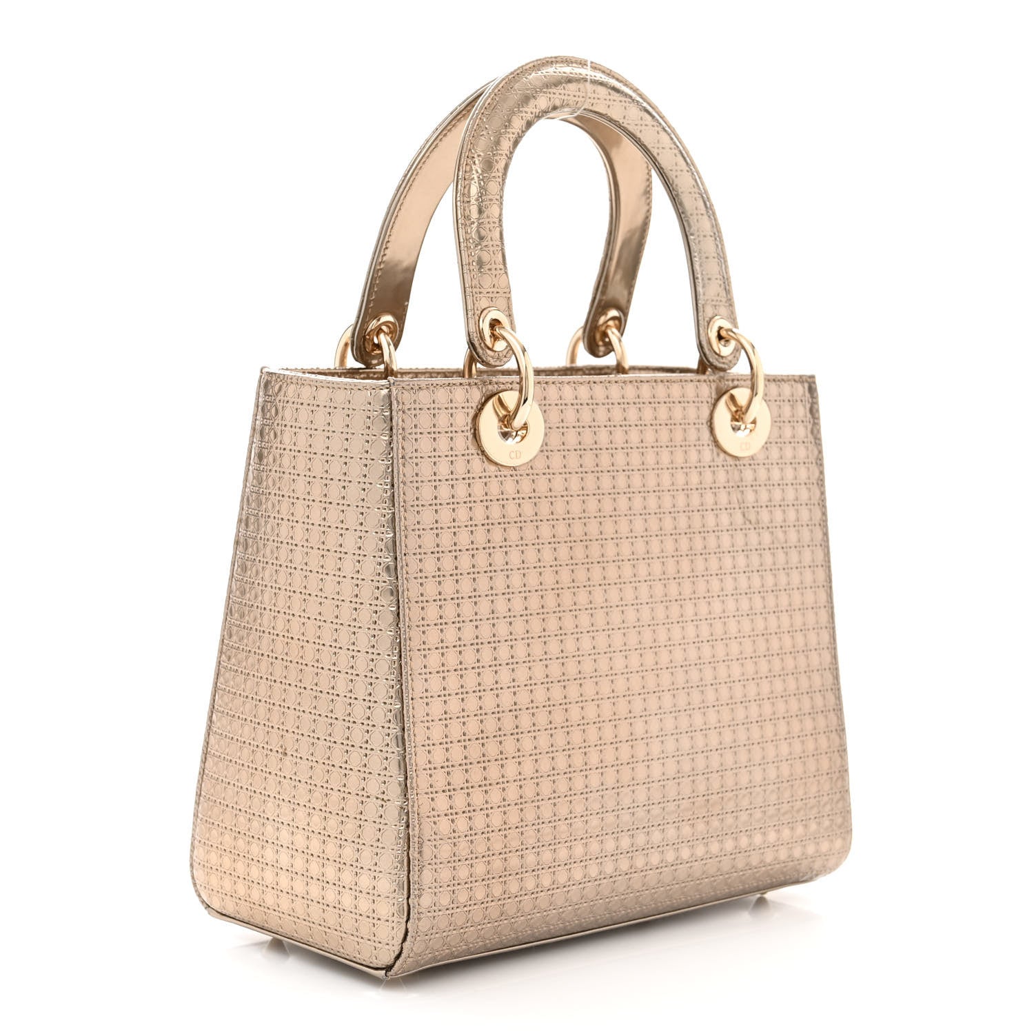 Christian Dior CHRISTIAN DIOR Metallic Patent Micro-Cannage Medium Lady Dior 3 of 13