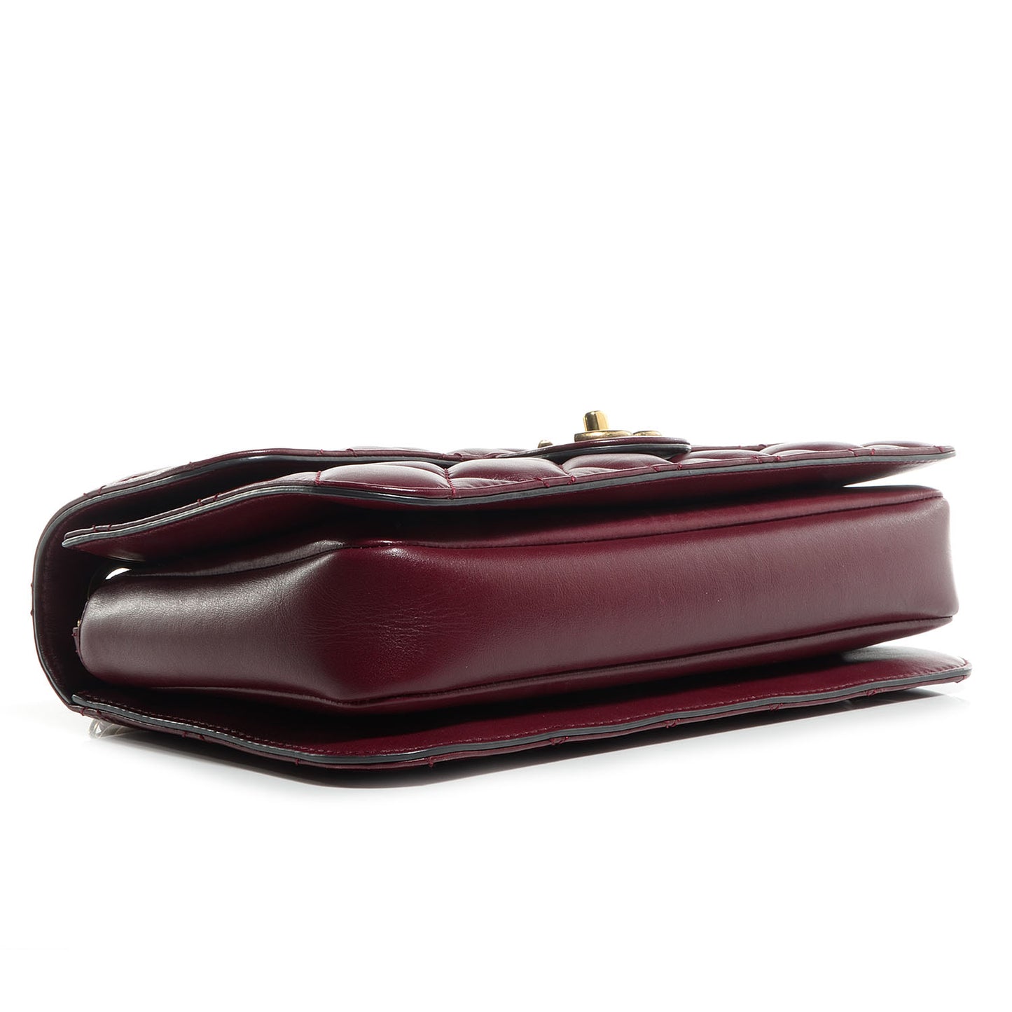 Calfskin Perfect Edge Medium Flap Burgundy