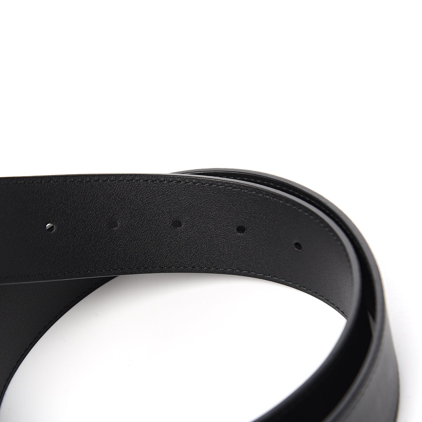 Moon Calfskin Pearl Double G 40mm Belt 75 30 Black Cream