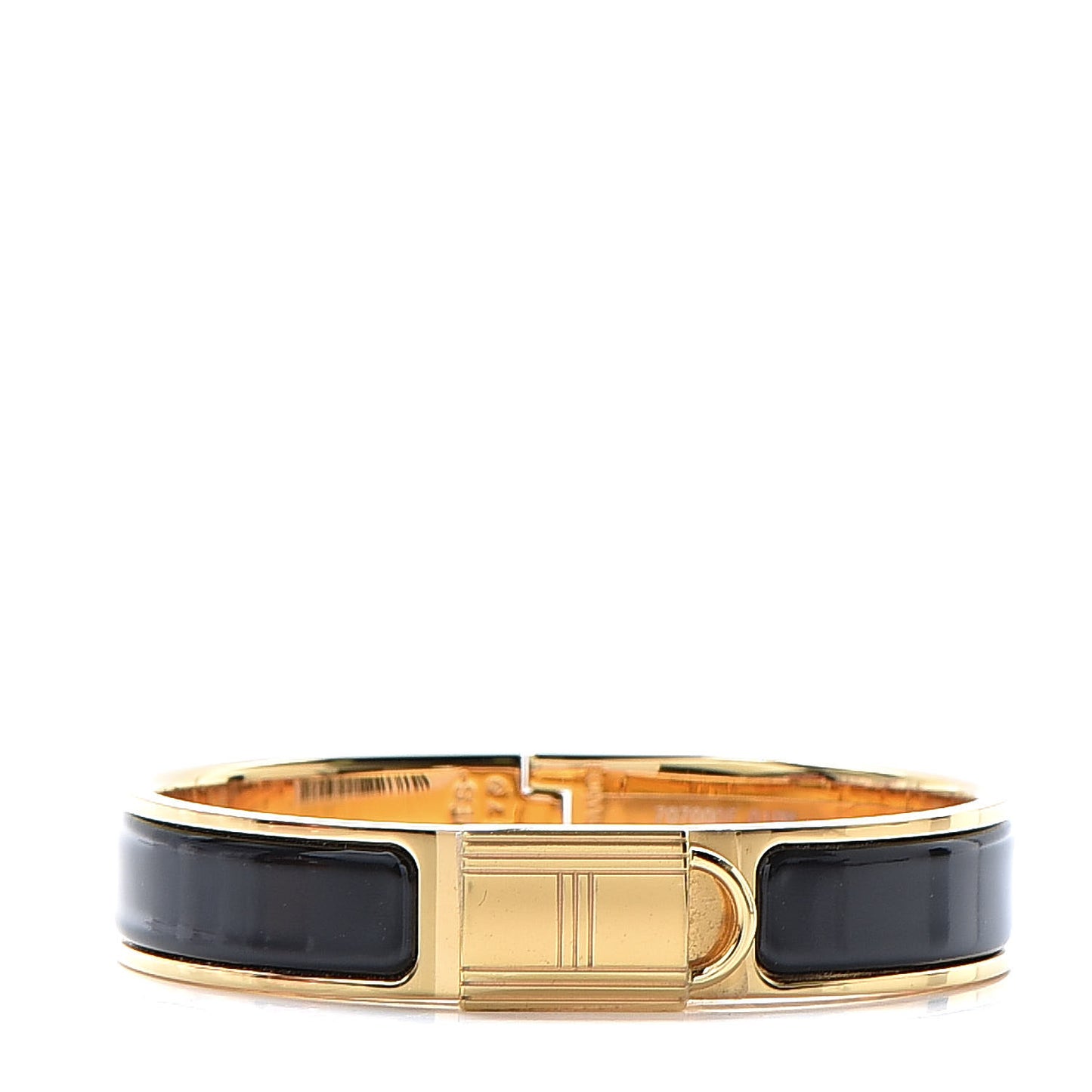 Enamel Narrow Clic Cadenas Bracelet PM Black