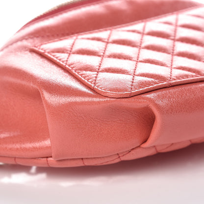 Chanel Crumpled Glazed Lambskin Quilted Waist Bag Fanny Pack Pink 8 of 10