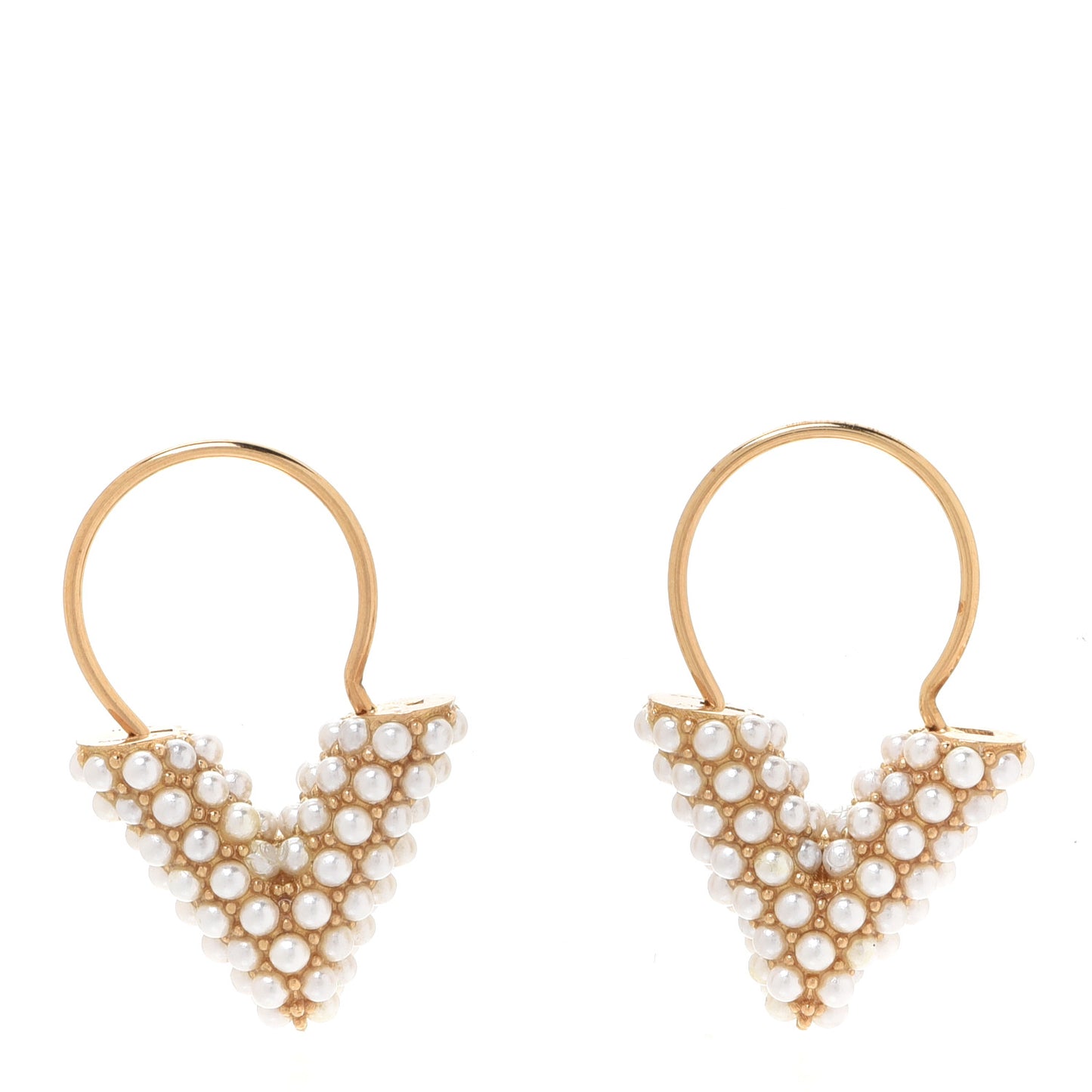 Brass Essential V Hoop Earrings Gold