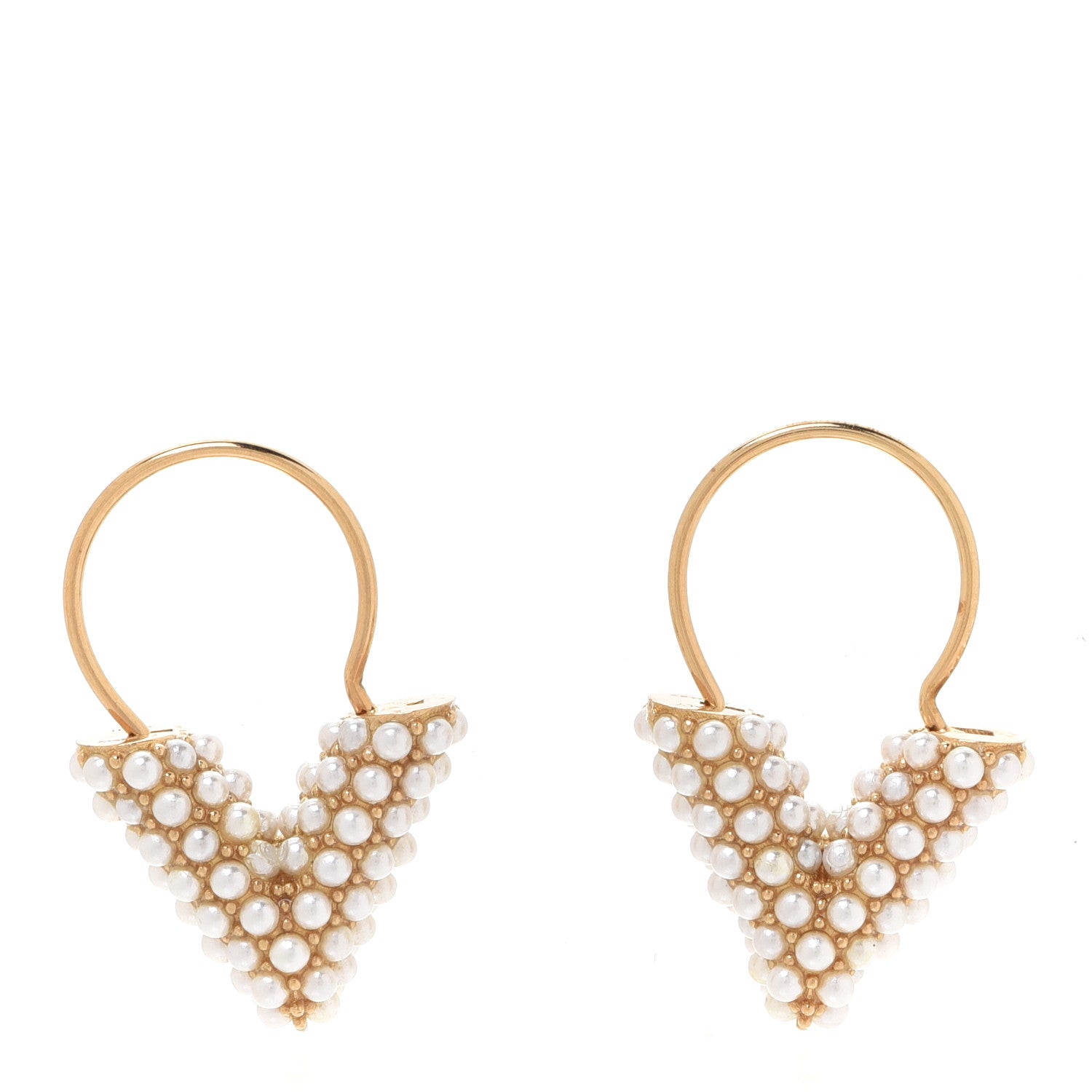 Louis Vuitton Brass Essential V Hoop Earrings Gold 1 of 4