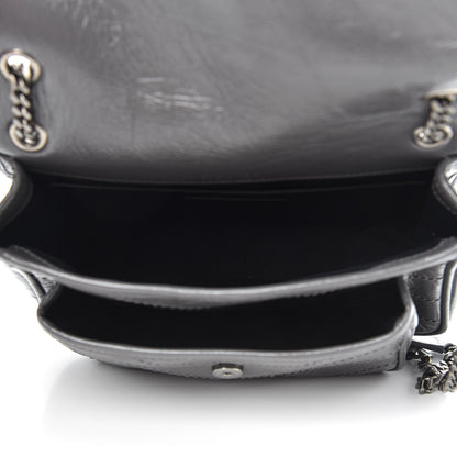 Saint Laurent Crinkled Calfskin Matelasse Monogram Baby Niki Chain Satchel Storm 5 of 11