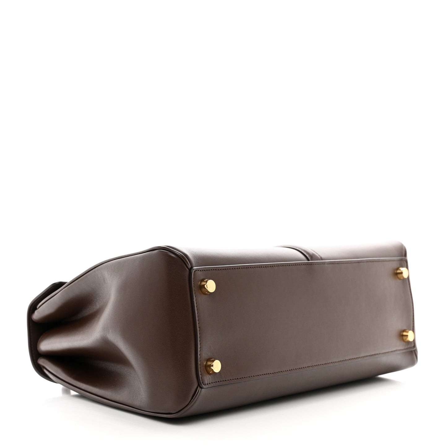 Satinated Calfskin Medium 16 Top Handle Bag Brown