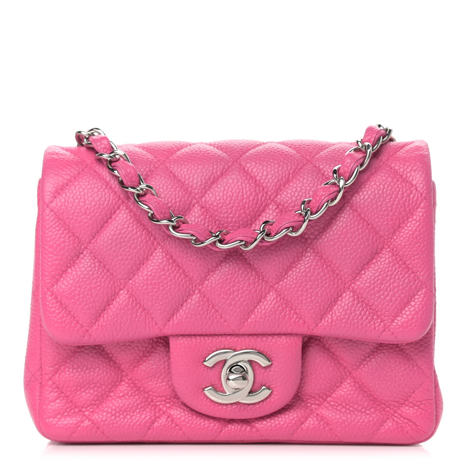 Chanel Caviar Quilted Mini Square Flap Pink 1 of 10