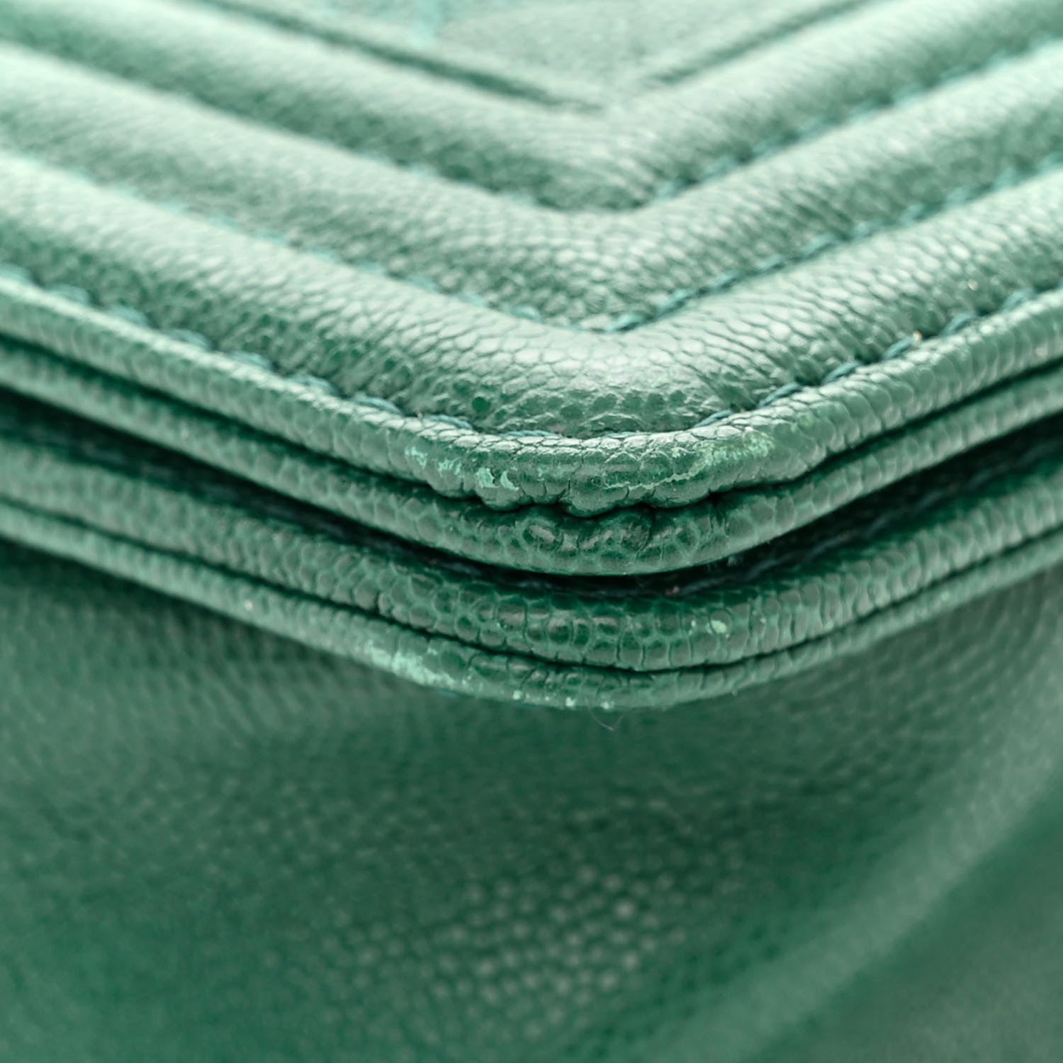 Chanel Caviar Quilted Small Boy Flap Green 11 of 11