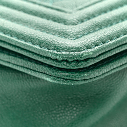 Chanel Caviar Quilted Small Boy Flap Green 11 of 11