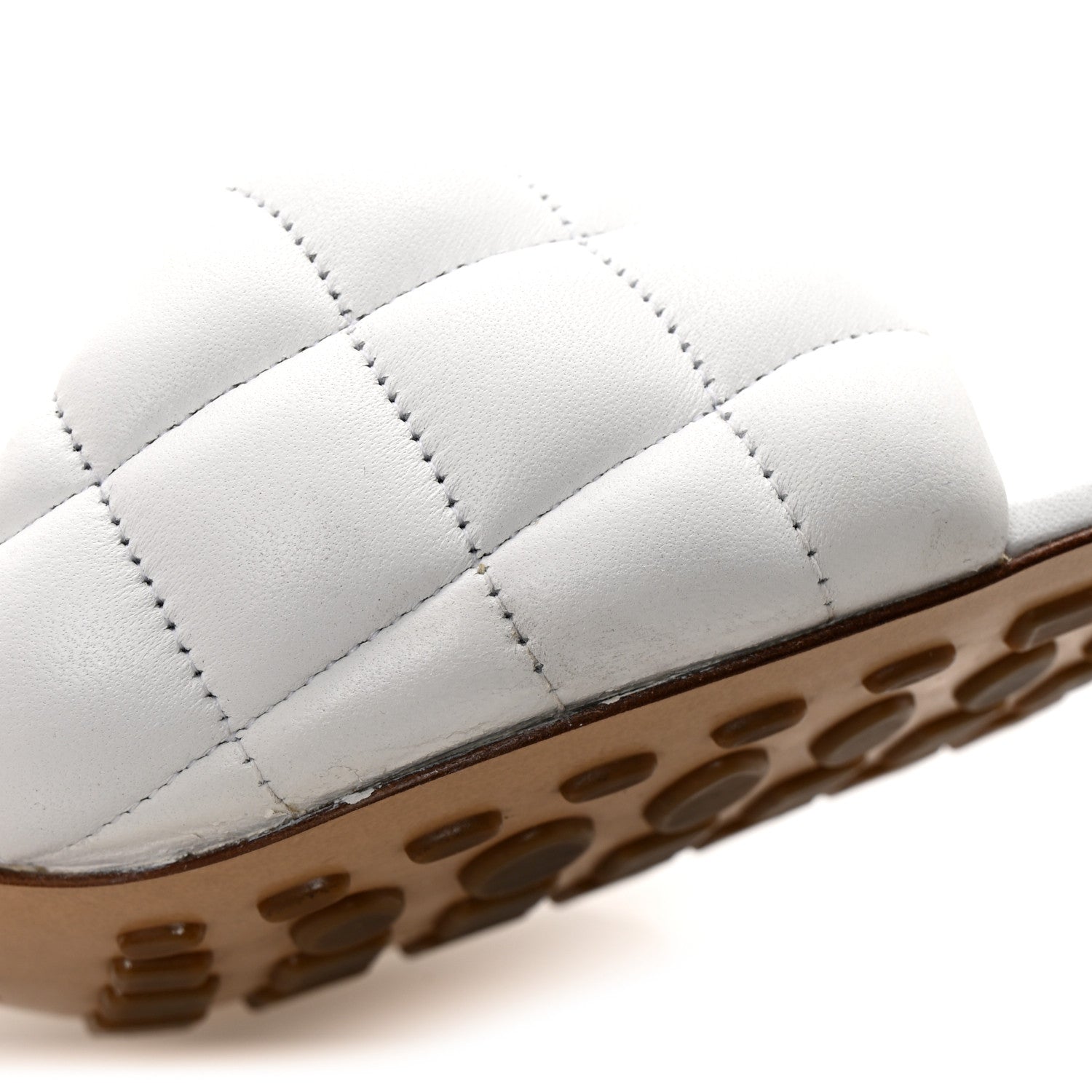 Bottega Veneta Nappa Matelasse Padded Mule Sandals 39.5 Optic White 9 of 10