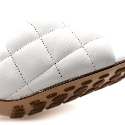 Bottega Veneta Nappa Matelasse Padded Mule Sandals 39.5 Optic White 9 of 10