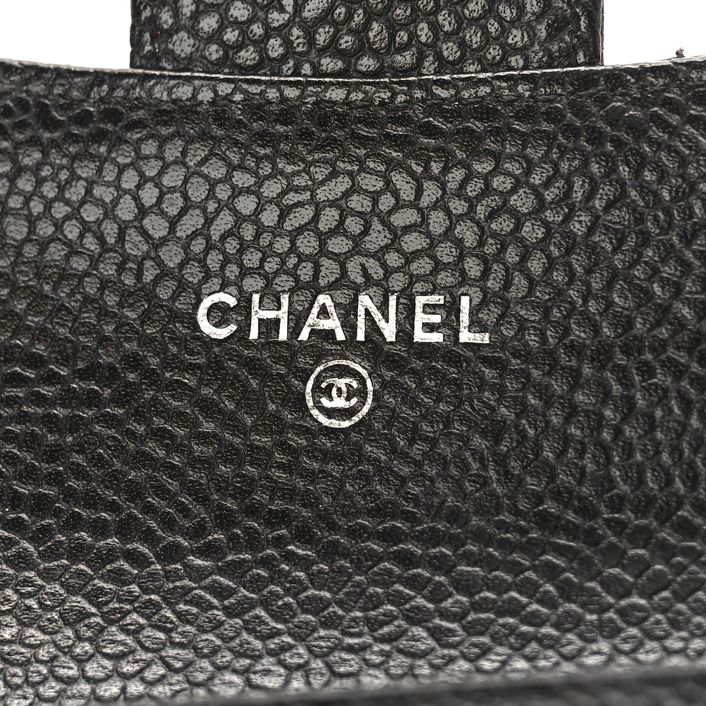 Caviar Quilted Flap Card Holder Wallet Black