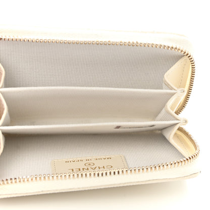 Chanel Caviar Quilted Zip Coin Purse White 5 of 8
