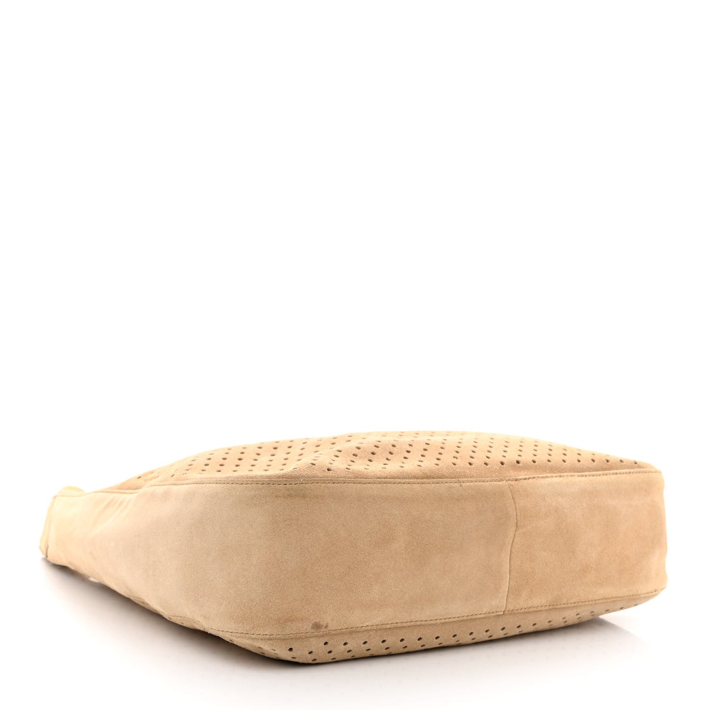 Scamosciato Perforated Suede Hobo Cammello