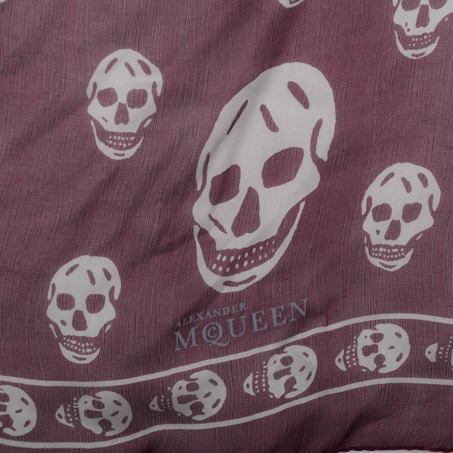 Silk Chiffon Skull Scarf Burgundy