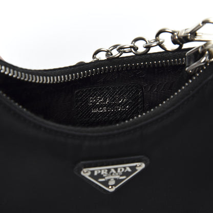 Prada Tessuto Nylon Mini Re-Edition 2000 Shoulder Bag Black 7 of 8