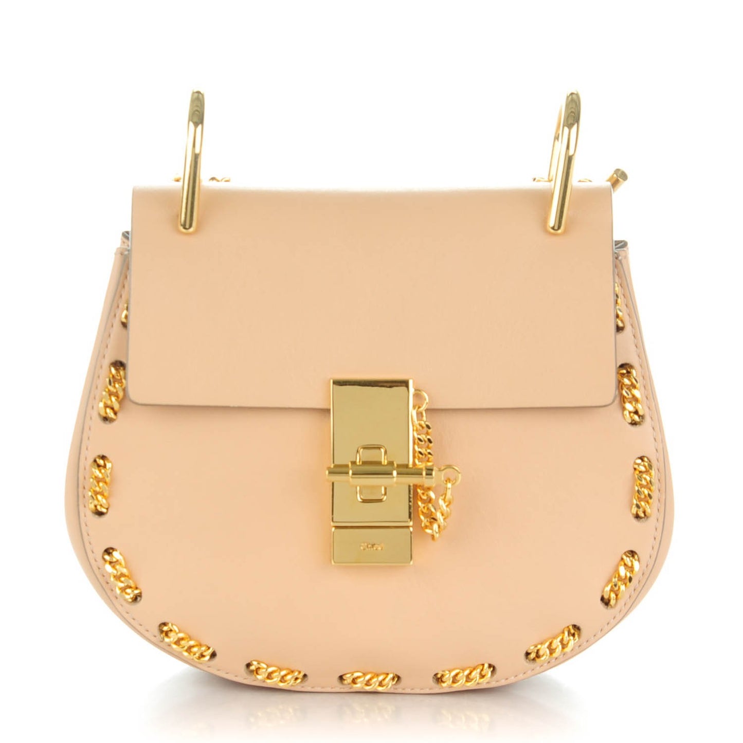 Calfskin Mini Drew Chain Shoulder Bag Blush Nude