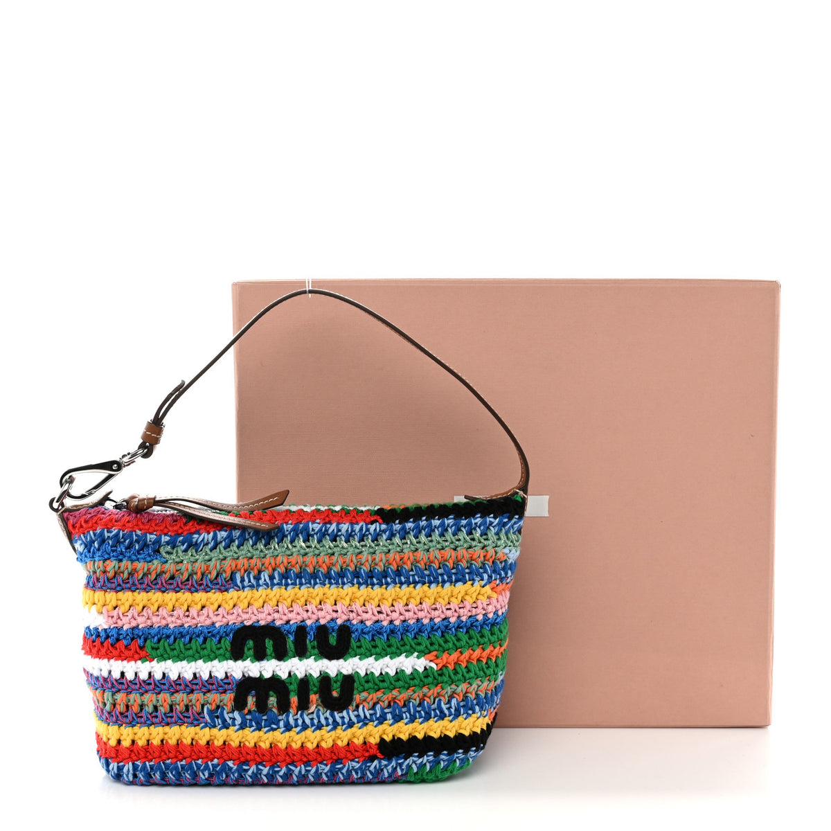 Fabric Crochet Pouch Multicolor