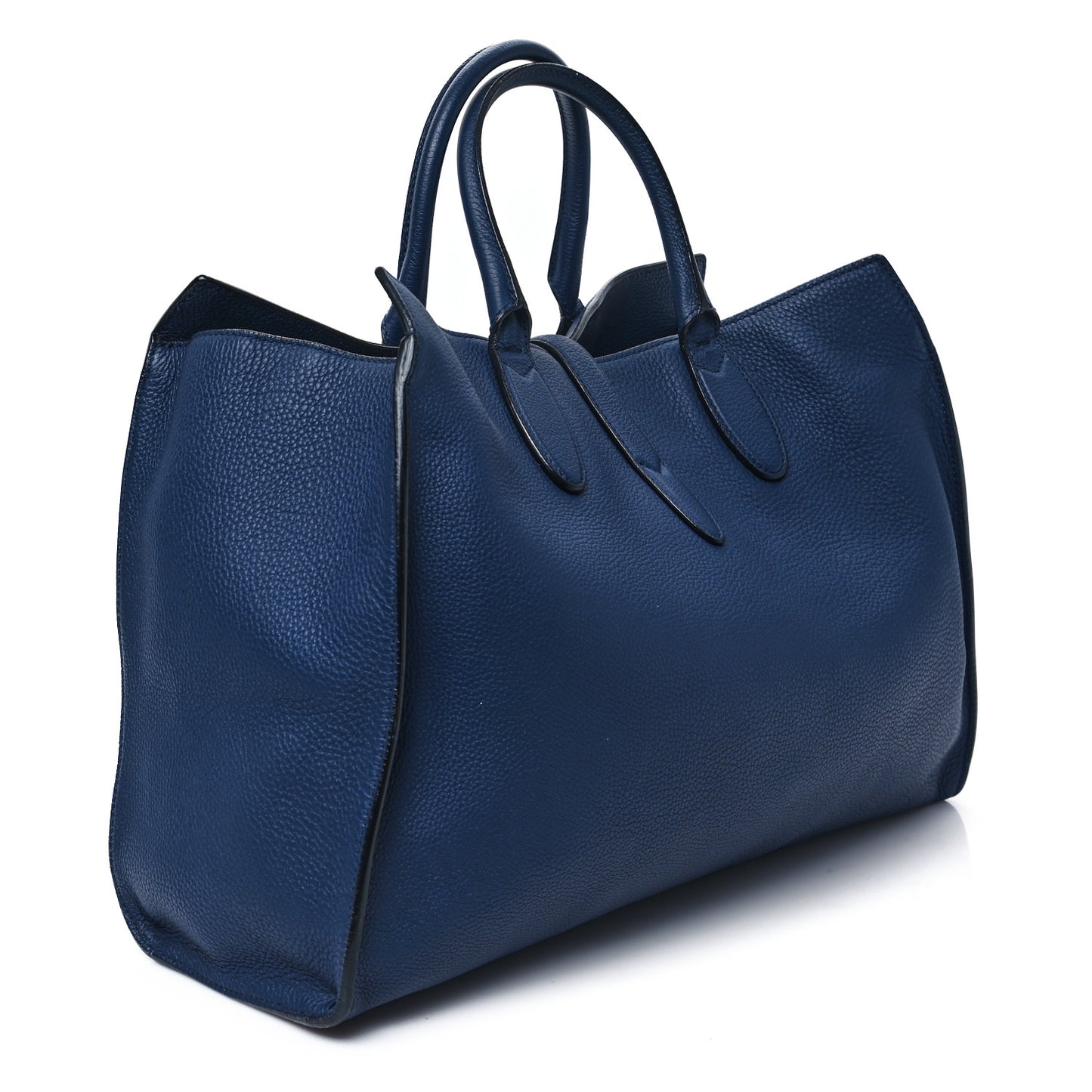 Soft Calfskin Medium Jackie Top Handle Bag Classic Blue Marine