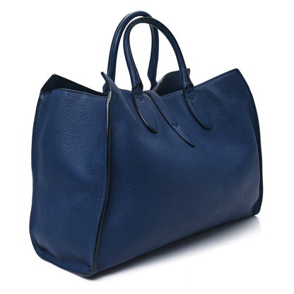 Gucci Soft Calfskin Medium Jackie Top Handle Bag Classic Blue Marine 3 of 13