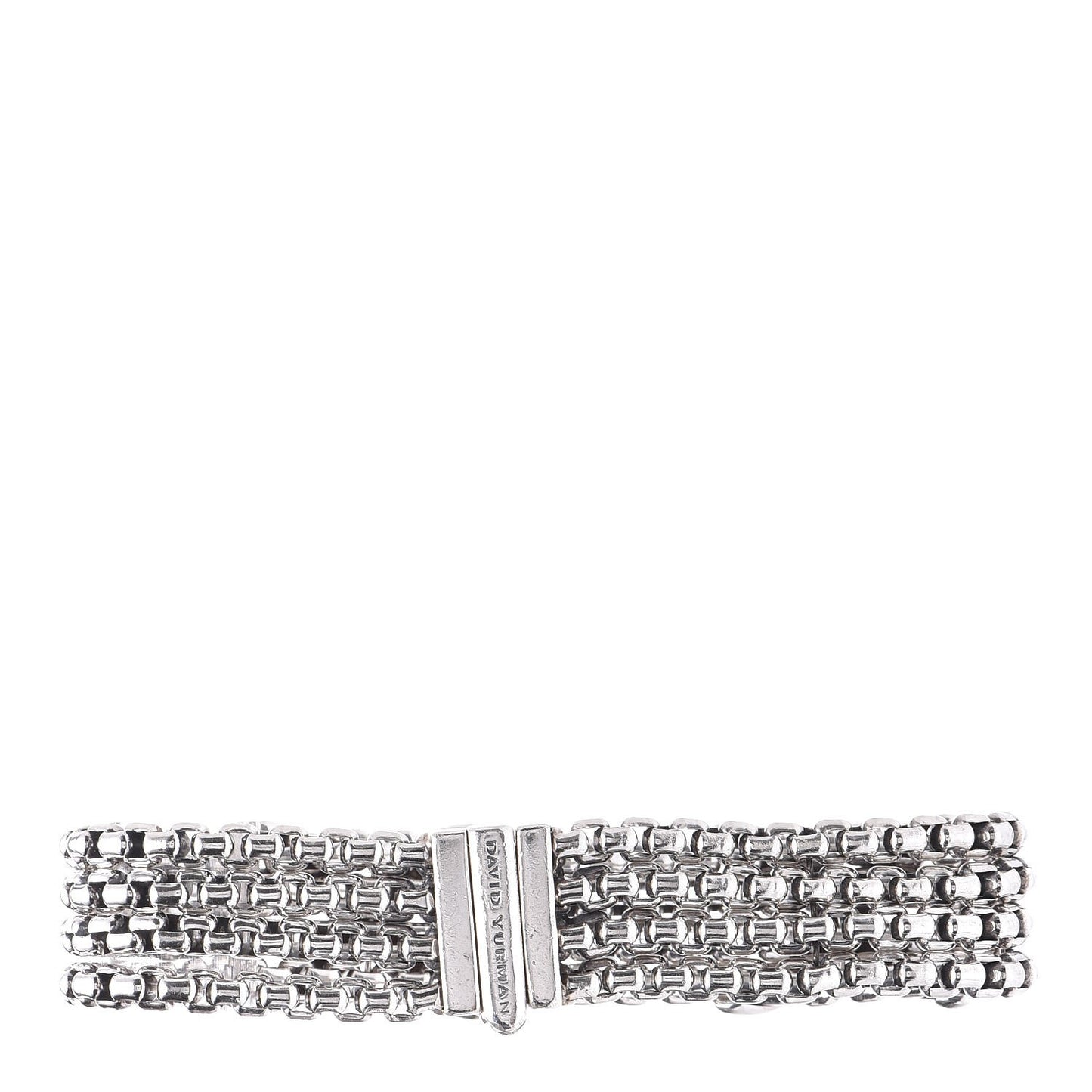 Sterling Silver Diamond Double X Four Strand Bracelet