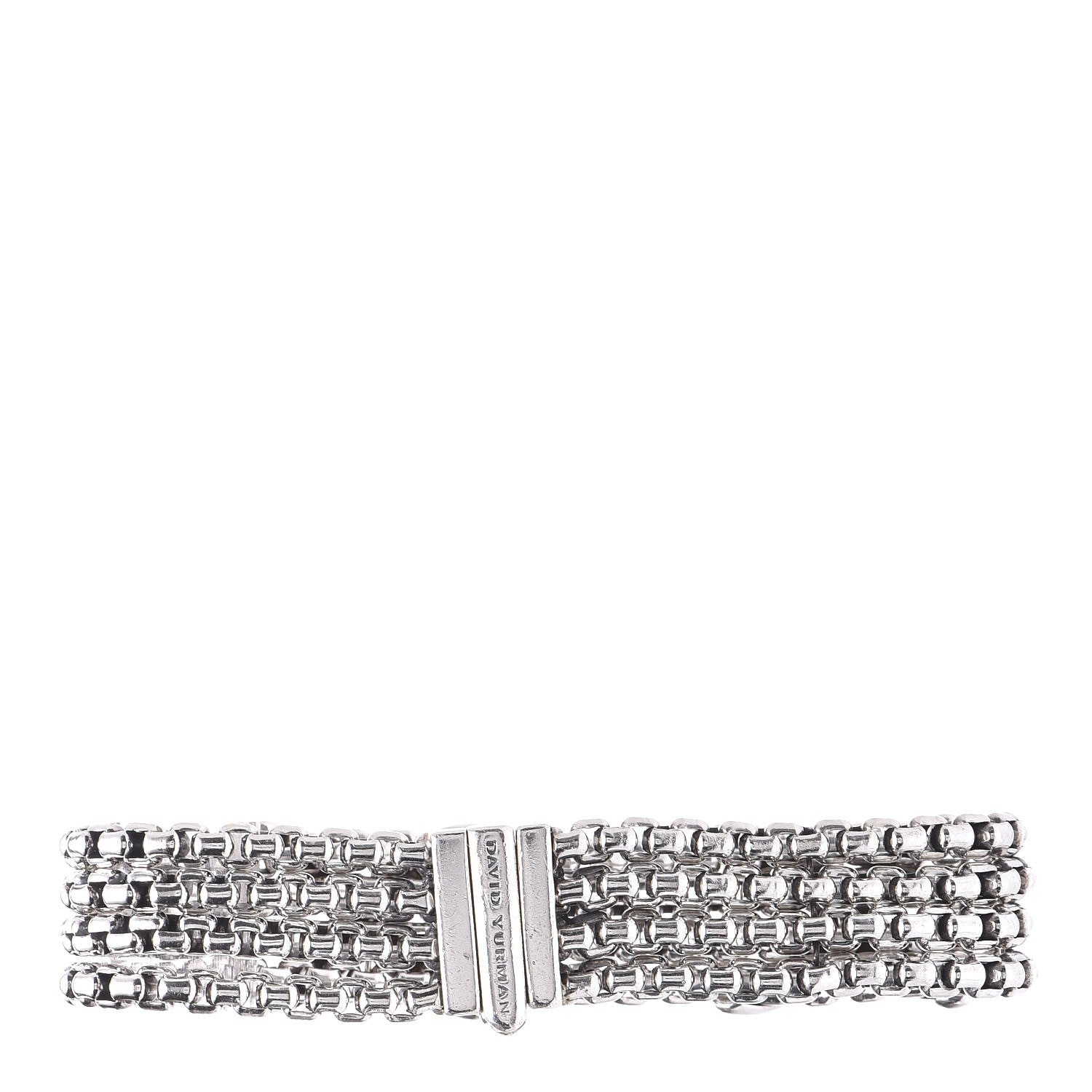David Yurman Sterling Silver Diamond Double X Four Strand Bracelet 3 of 5