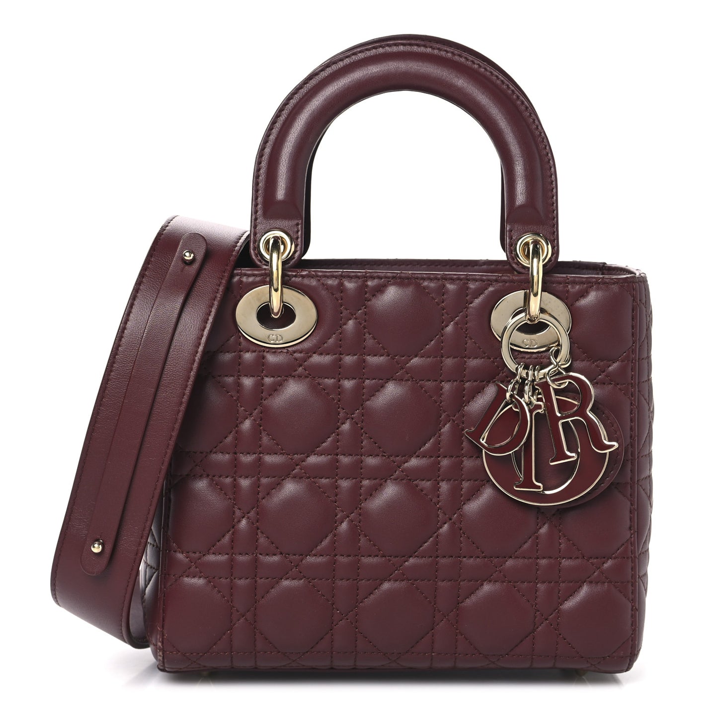 Lambskin Cannage Small My ABCDior Lady Dior Red Bricks