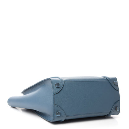 Celine Drummed Calfskin Micro Luggage Slate 4 of 9