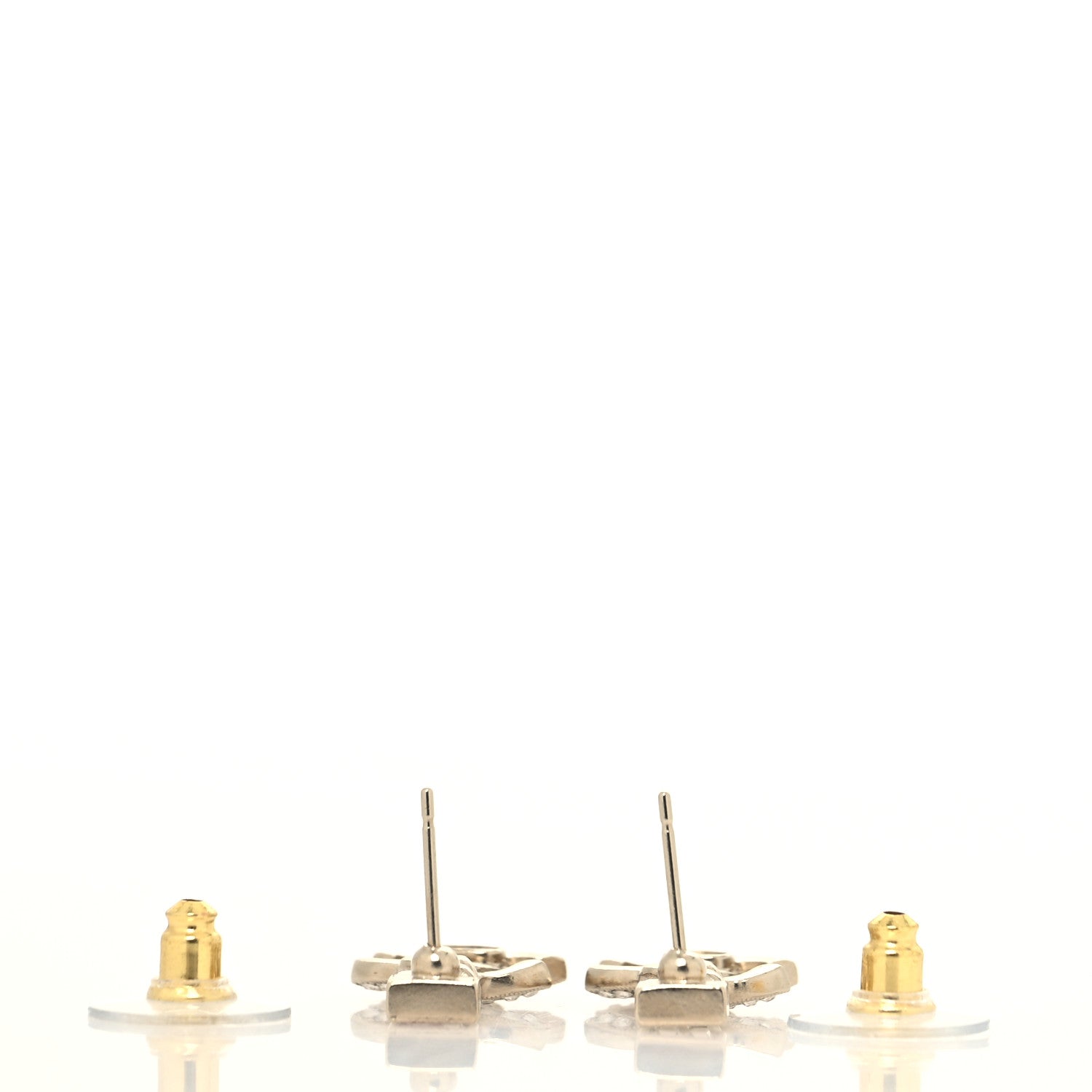 Chanel Metal Crystal Baguette CC Chain Drop Earrings Gold 3 of 4