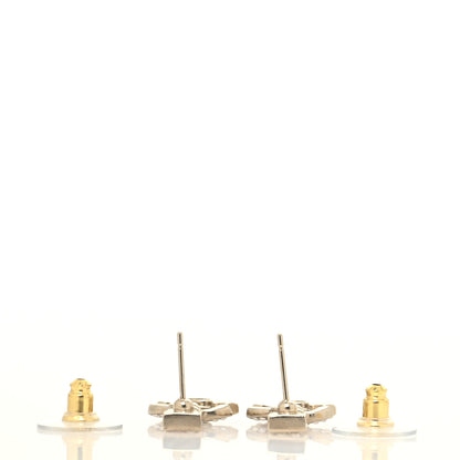 Chanel Metal Crystal Baguette CC Chain Drop Earrings Gold 3 of 4