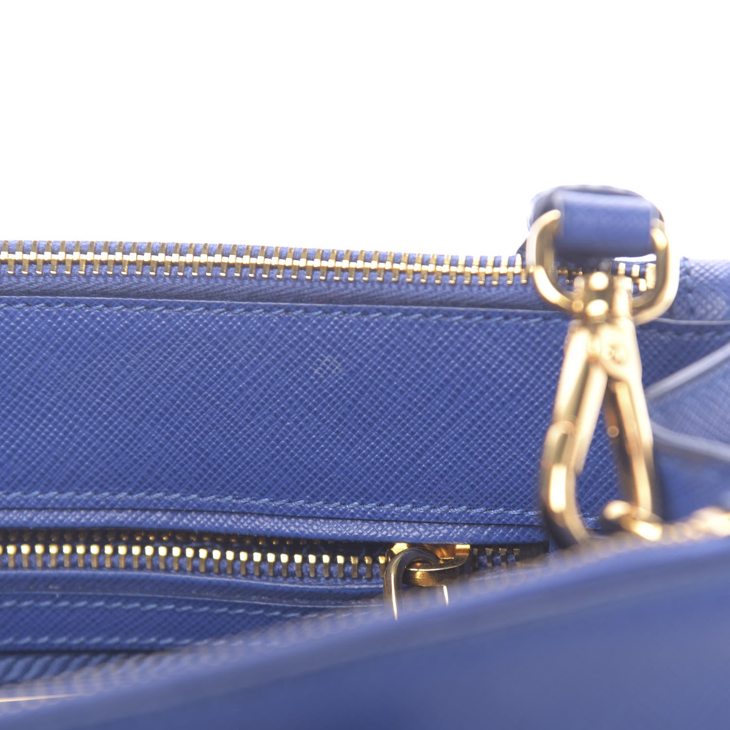 Prada Saffiano Mini Galleria Double Zip Tote Bleuette 8 of 13