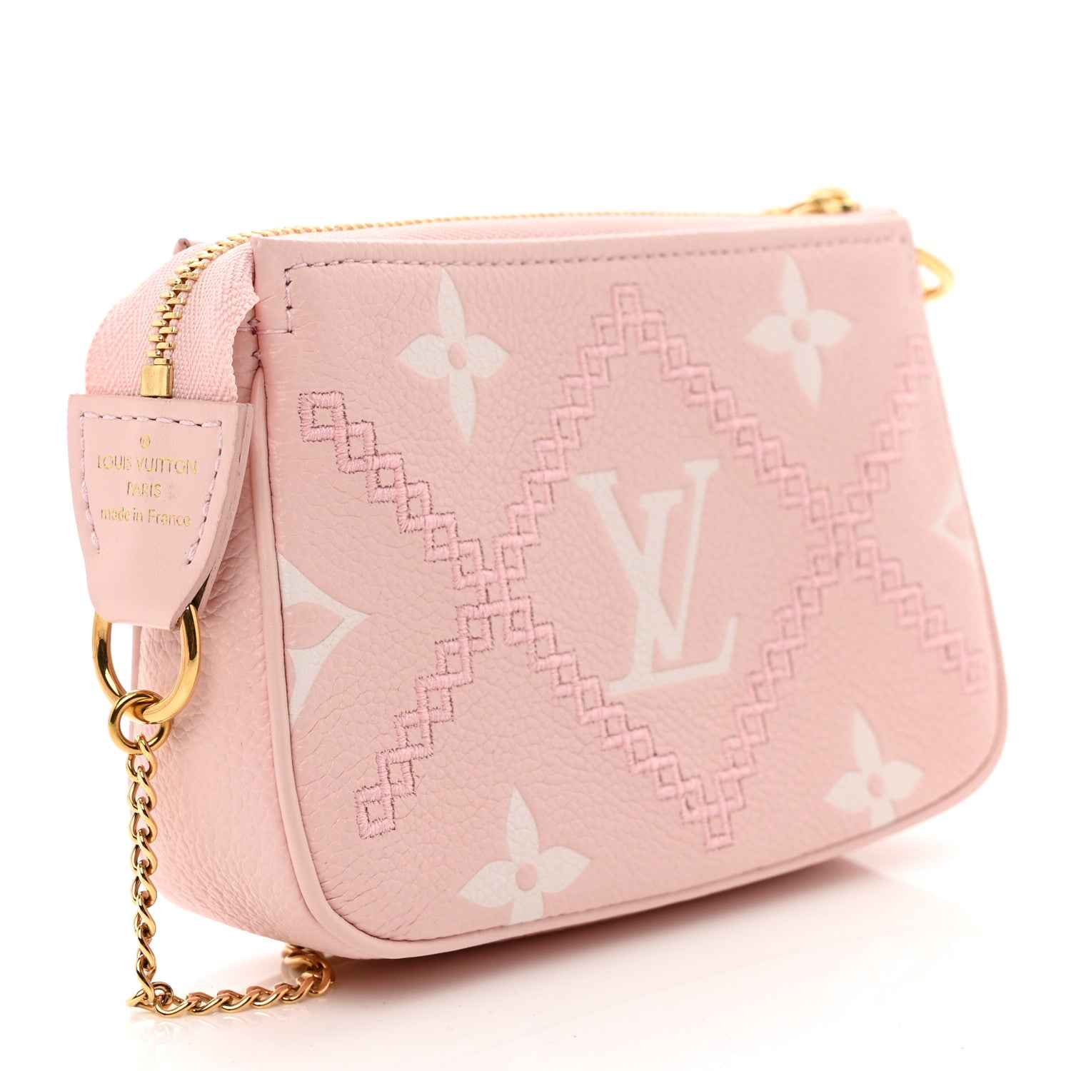 Louis Vuitton Empreinte Monogram Giant Broderies Mini Pochette Accessories Pink Creme 3 of 6