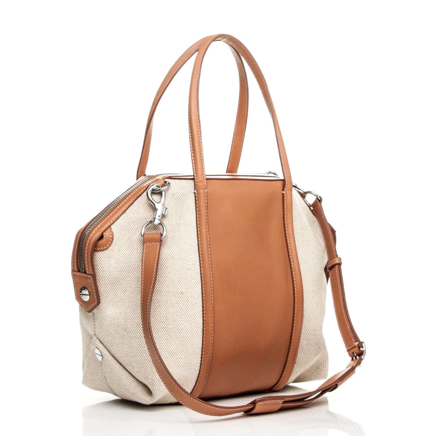 Alexander Wang Calfskin Canvas Small Emile Beige Camel 4 of 7