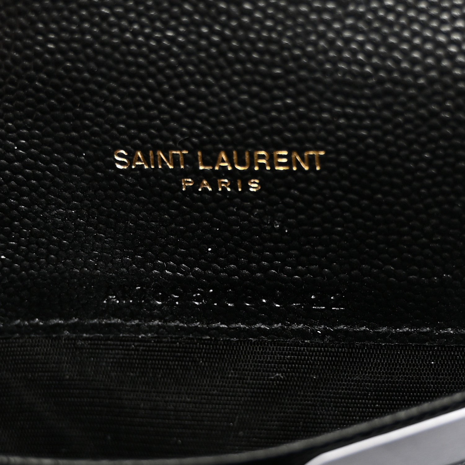 Saint Laurent Grain De Poudre Matelasse Chevron Monogram Envelope Chain Wallet Black 7 of 10