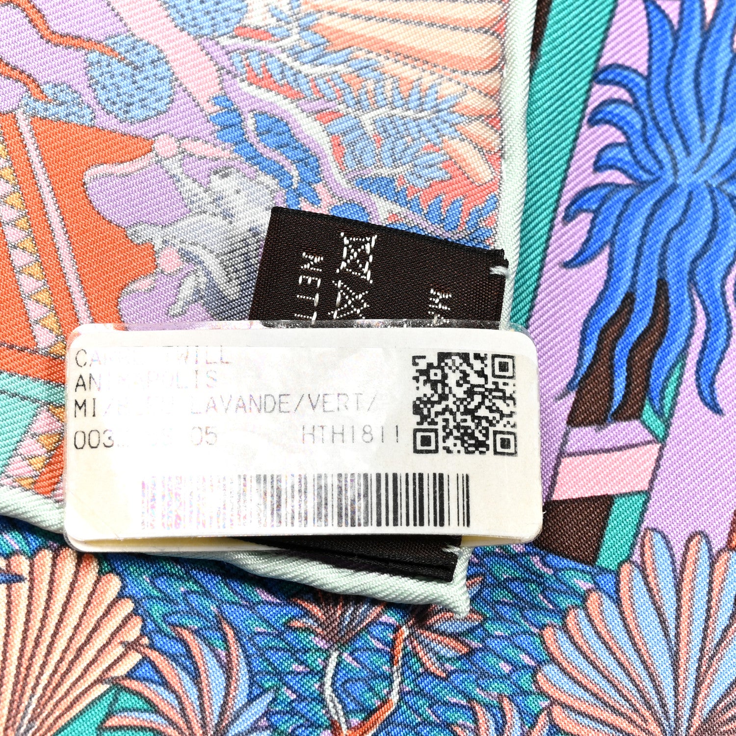 Hermes Silk Animapolis Scarf 90 Bleu Lavande Vert 3 of 4